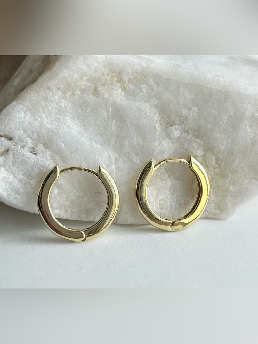 ADORNIA 14K Gold-Plated Huggie Hoop Earrings
